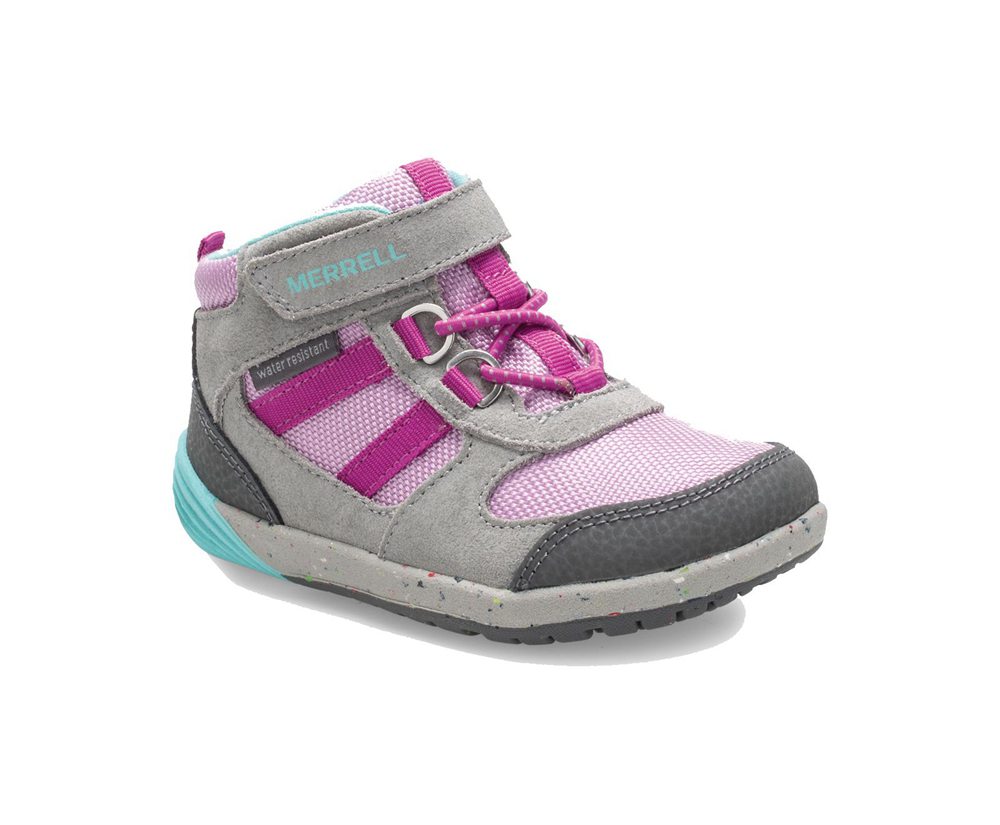 Merrell Støvler Børn - Bare Access Steps® Ridge Jr Hiker - Grå/Pink - SEM601795